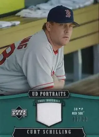 2005 Upper Deck Portraits - Jersey Emerald #12 - Curt Schilling - Boston Red Sox