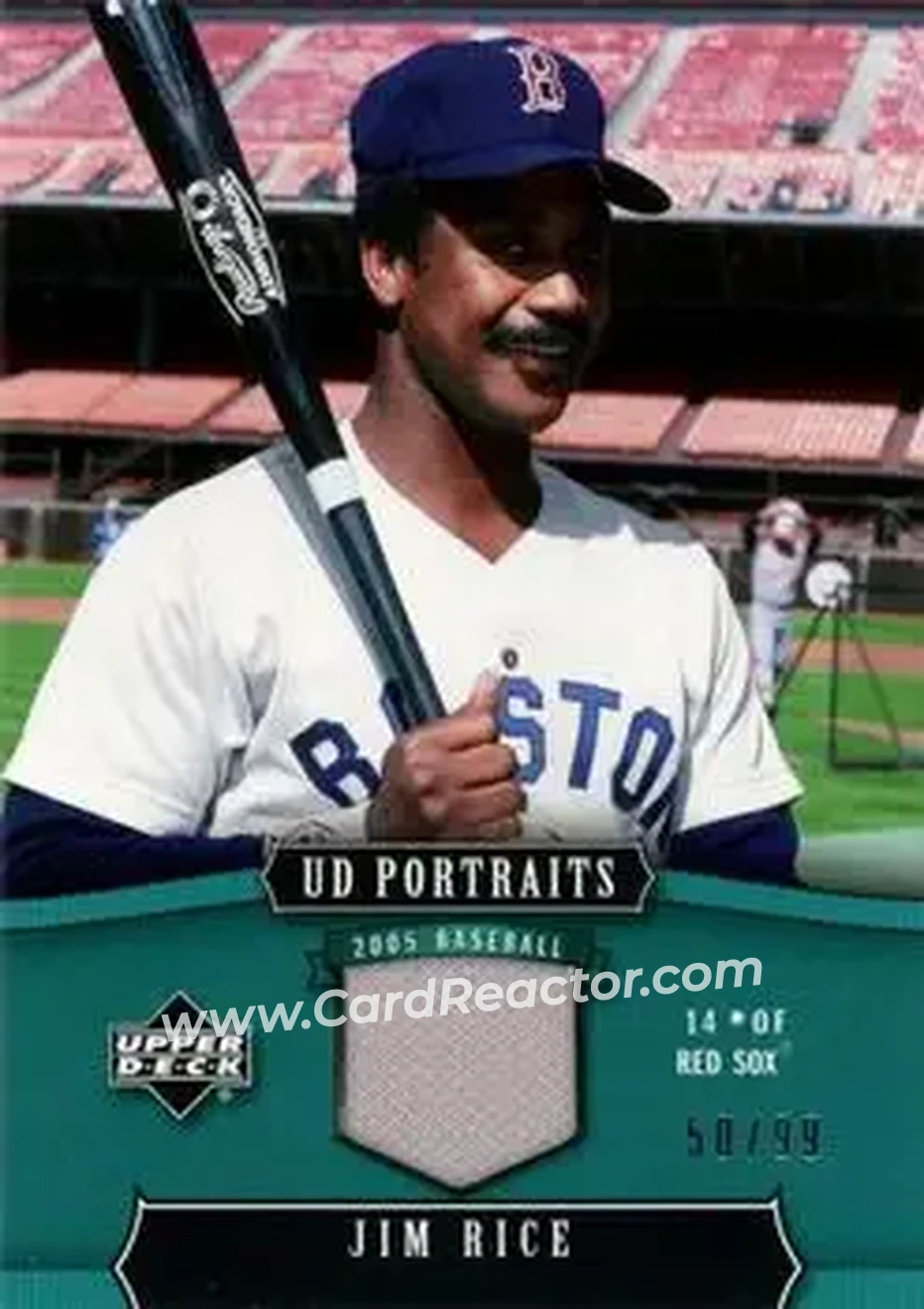 2005 Upper Deck Portraits - Jersey Emerald #16 - Jim Rice - Boston Red Sox - Front 2005 Upper Deck Portraits - Jersey Emerald #16 - Jim Rice - Boston Red Sox - Front