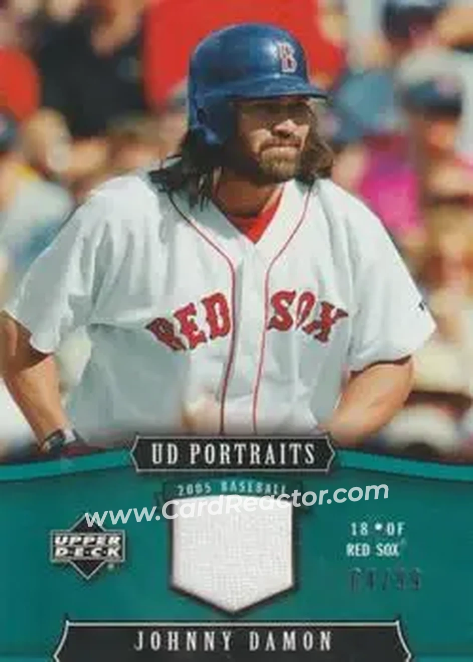 2005 Upper Deck Portraits - Jersey Emerald #17 - Johnny Damon - Boston Red Sox - Front