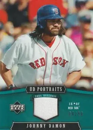2005 Upper Deck Portraits - Jersey Emerald #17 - Johnny Damon - Boston Red Sox