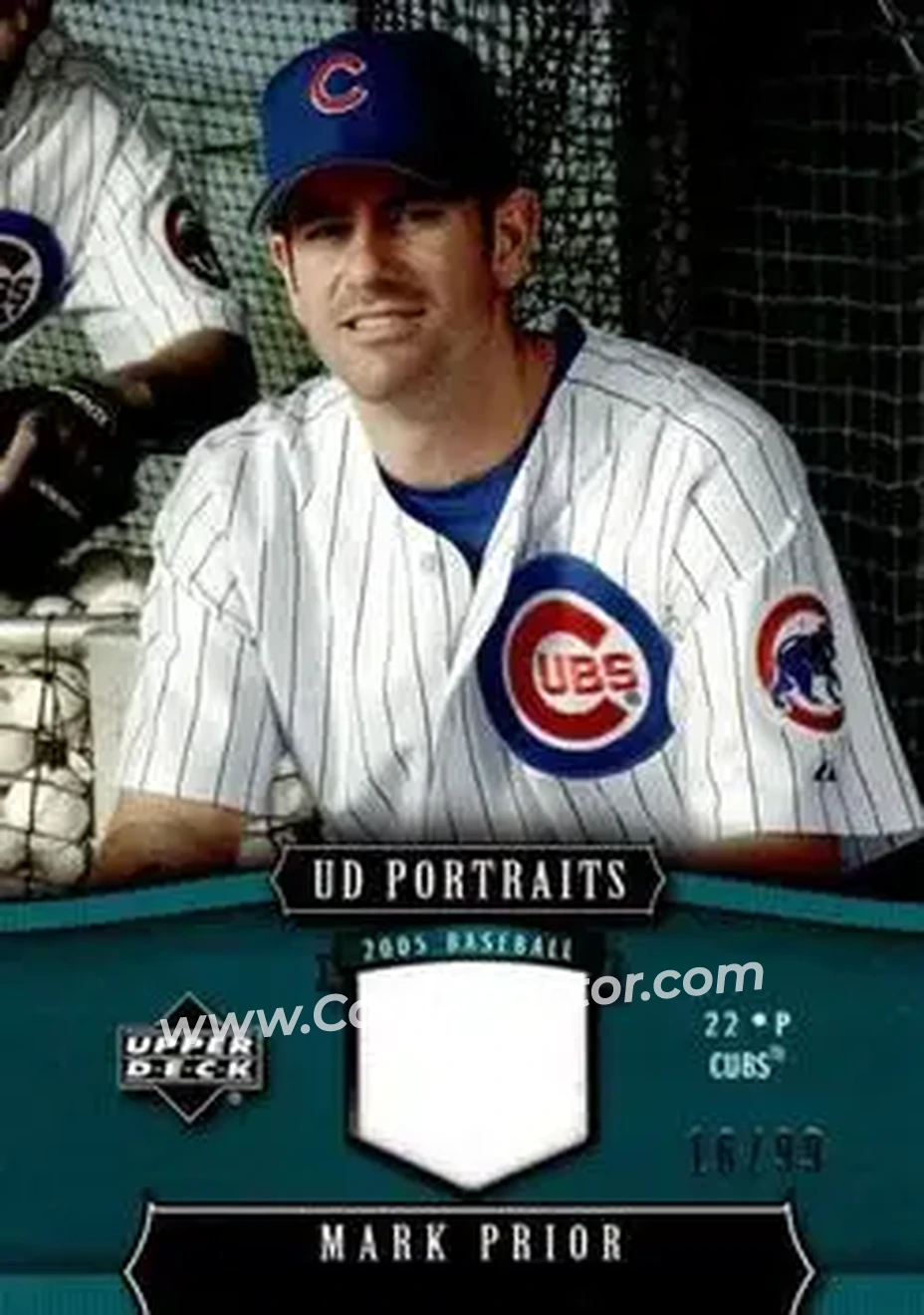 2005 Upper Deck Portraits - Jersey Emerald #26 - Mark Prior - Chicago Cubs - Front