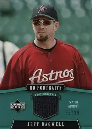 2005 Upper Deck Portraits - Jersey Emerald #43 - Jeff Bagwell - Houston Astros