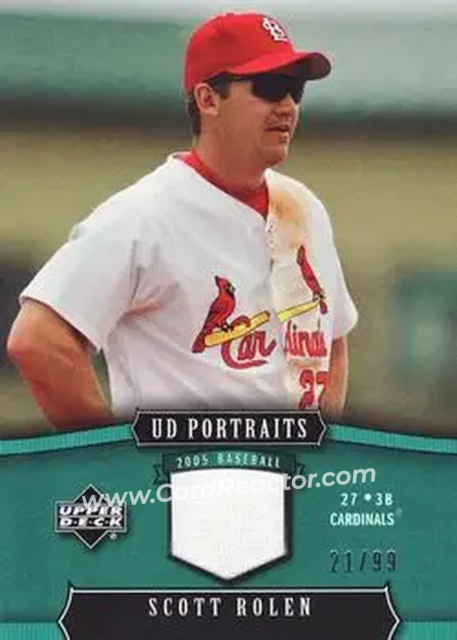 2005 Upper Deck Portraits - Jersey Emerald #88 - Scott Rolen - St. Louis Cardinals - Front 2005 Upper Deck Portraits - Jersey Emerald #88 - Scott Rolen - St. Louis Cardinals - Front