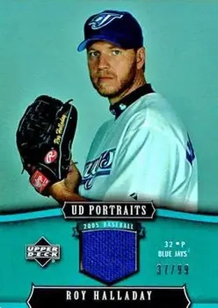2005 Upper Deck Portraits - Jersey Emerald #99 - Roy Halladay - Toronto Blue Jays
