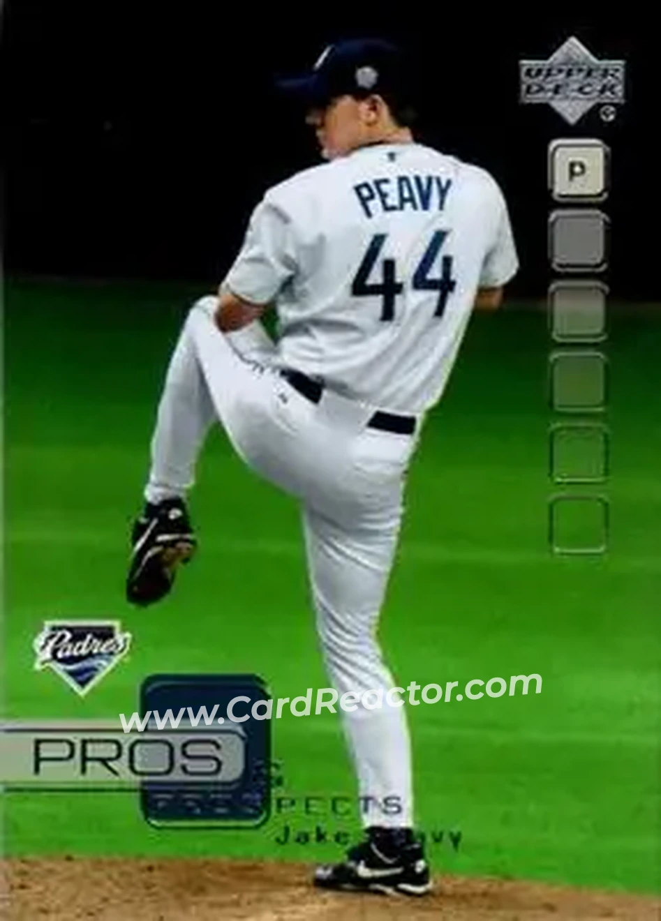 2005 Upper Deck Pros & Prospects #12 - Jake Peavy - San Diego Padres - Front 2005 Upper Deck Pros & Prospects #12 - Jake Peavy - San Diego Padres - Front