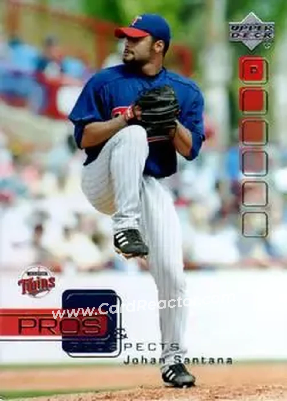 2005 Upper Deck Pros & Prospects #27 - Johan Santana - Minnesota Twins - Front 2005 Upper Deck Pros & Prospects #27 - Johan Santana - Minnesota Twins - Front