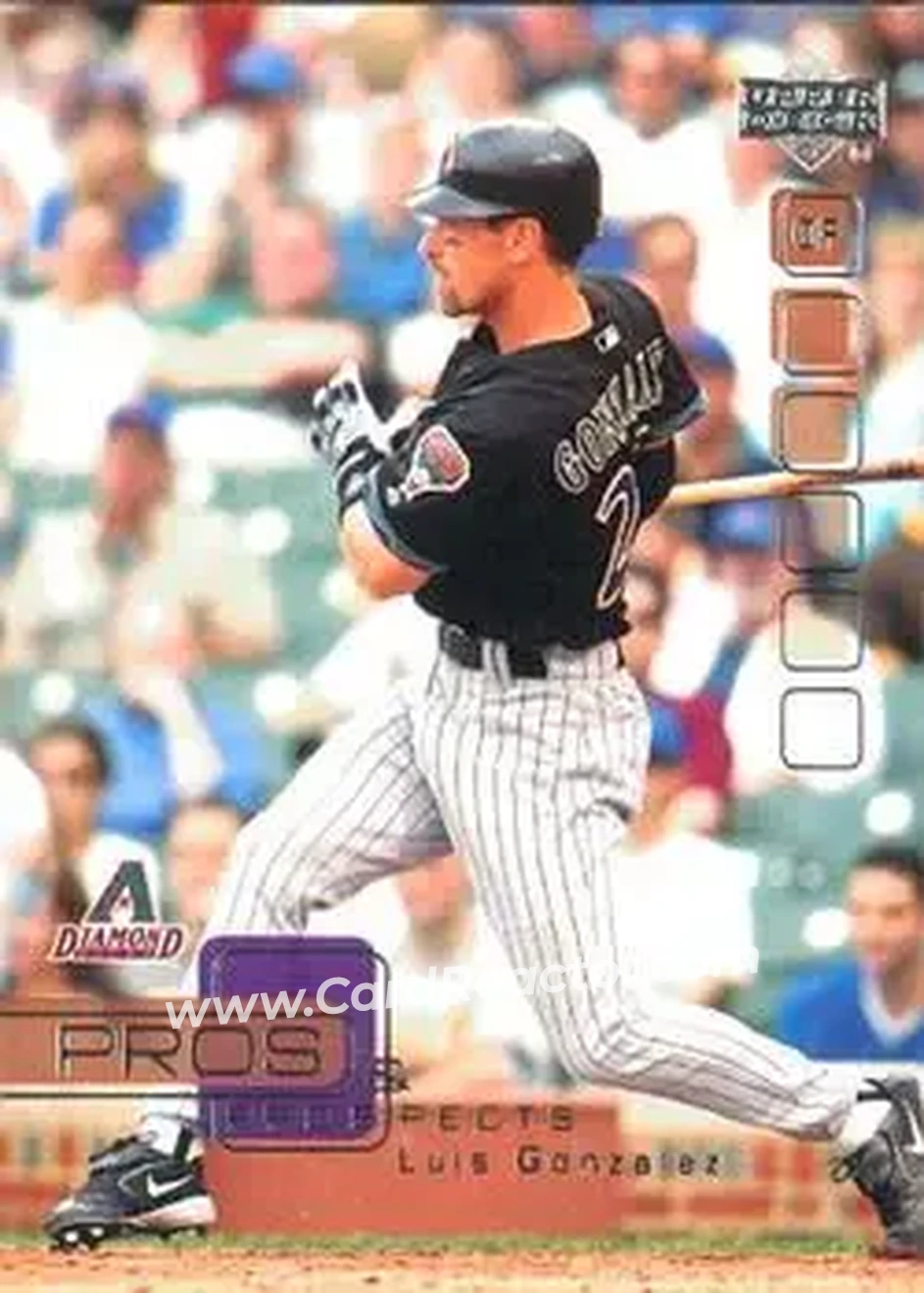 2005 Upper Deck Pros & Prospects #19 - Luis Gonzalez - Arizona Diamondbacks - Front 2005 Upper Deck Pros & Prospects #19 - Luis Gonzalez - Arizona Diamondbacks - Front