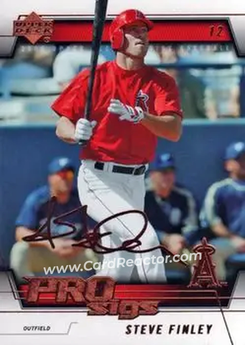 2005 Upper Deck Pro Sigs #3 - Steve Finley - Los Angeles Angels - Front