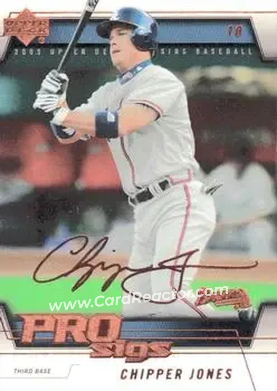2005 Upper Deck Pro Sigs #9 - Chipper Jones - Atlanta Braves - Front 2005 Upper Deck Pro Sigs #9 - Chipper Jones - Atlanta Braves - Front