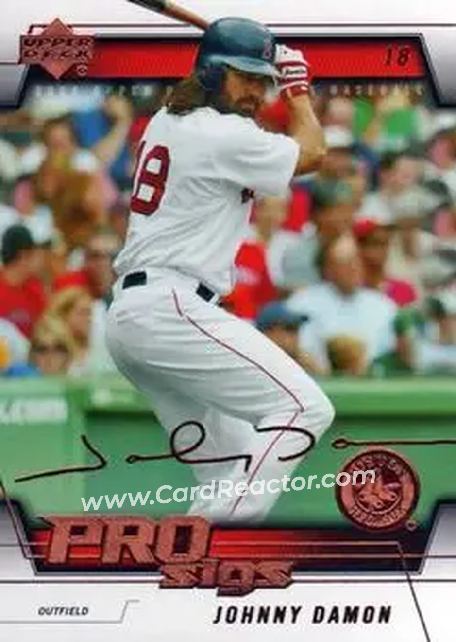 2005 Upper Deck Pro Sigs #17 - Johnny Damon - Boston Red Sox - Front