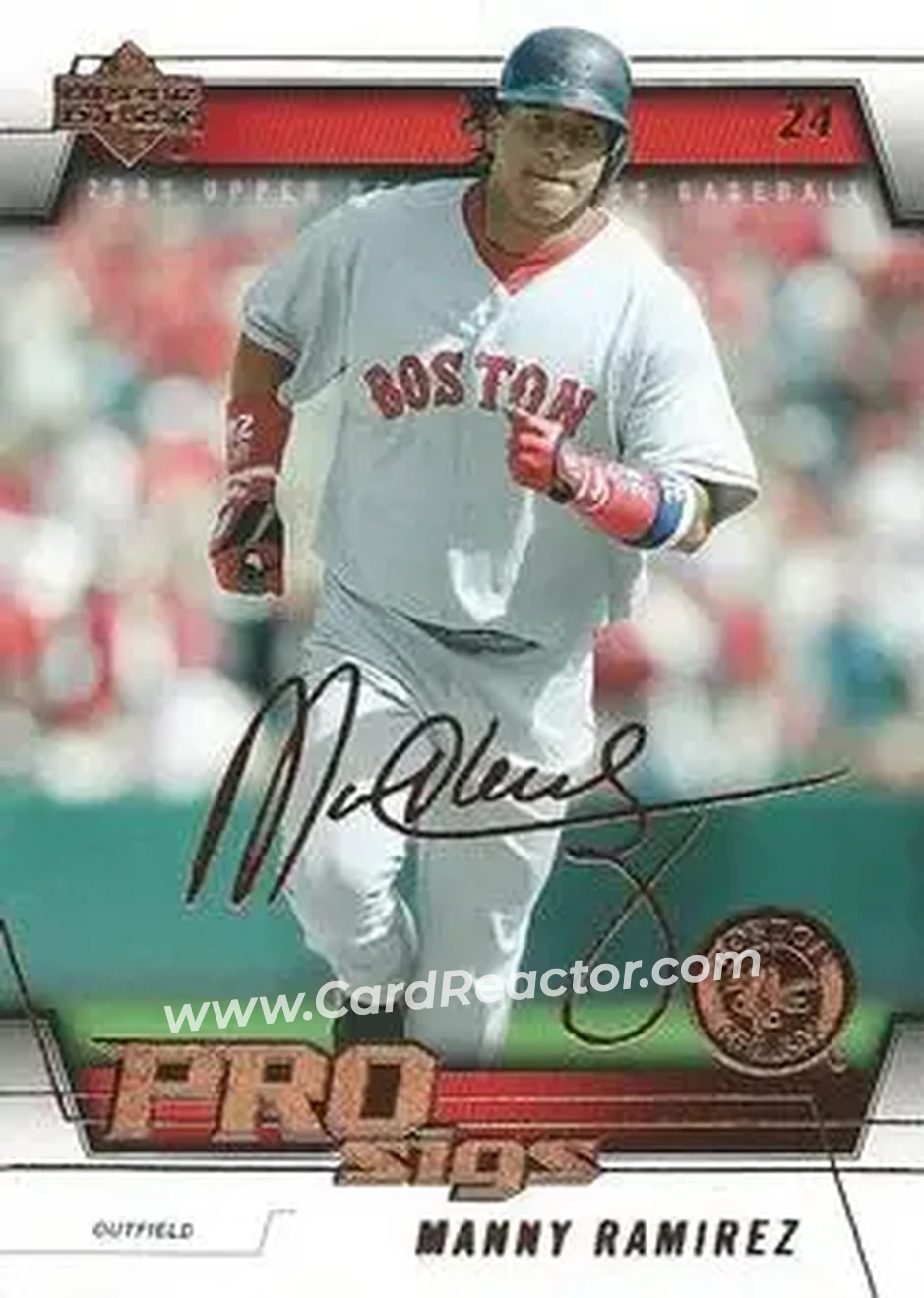 2005 Upper Deck Pro Sigs #18 - Manny Ramirez - Boston Red Sox - Front 2005 Upper Deck Pro Sigs #18 - Manny Ramirez - Boston Red Sox - Front