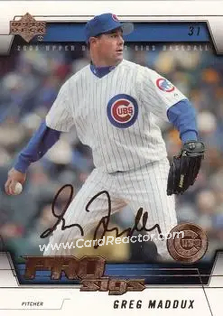 2005 Upper Deck Pro Sigs #19 - Greg Maddux - Chicago Cubs - Front 2005 Upper Deck Pro Sigs #19 - Greg Maddux - Chicago Cubs - Front