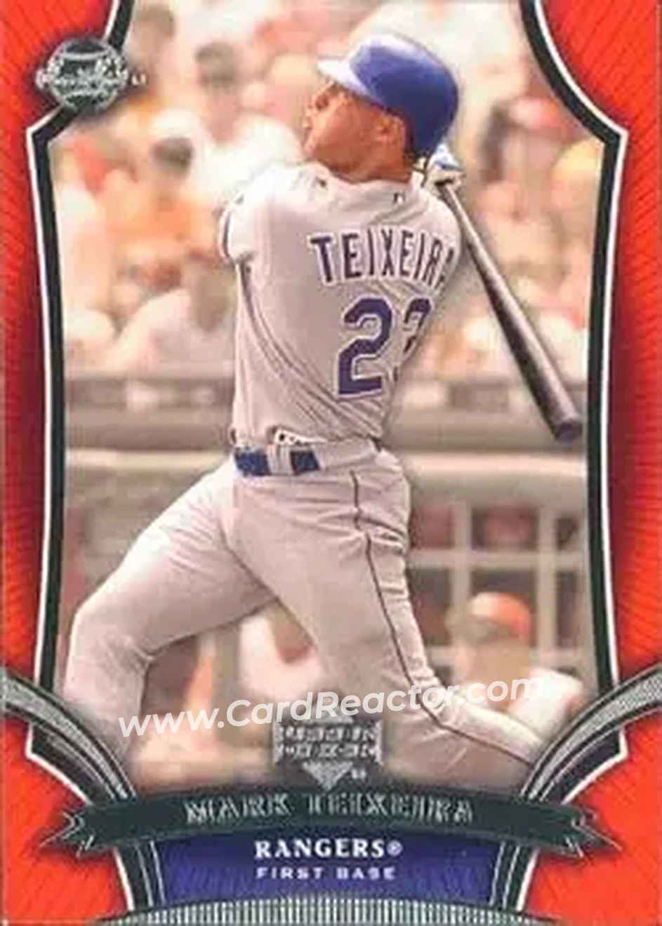2005 Upper Deck Sweet Spot #28 - Mark Teixeira - Texas Rangers - Front 2005 Upper Deck Sweet Spot #28 - Mark Teixeira - Texas Rangers - Front