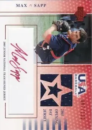 2005 Upper Deck USA Baseball Junior National Team - 2005 Junior National Team Signed Jerseys Red Ink #USA MS-GU - Max Sapp - USA
