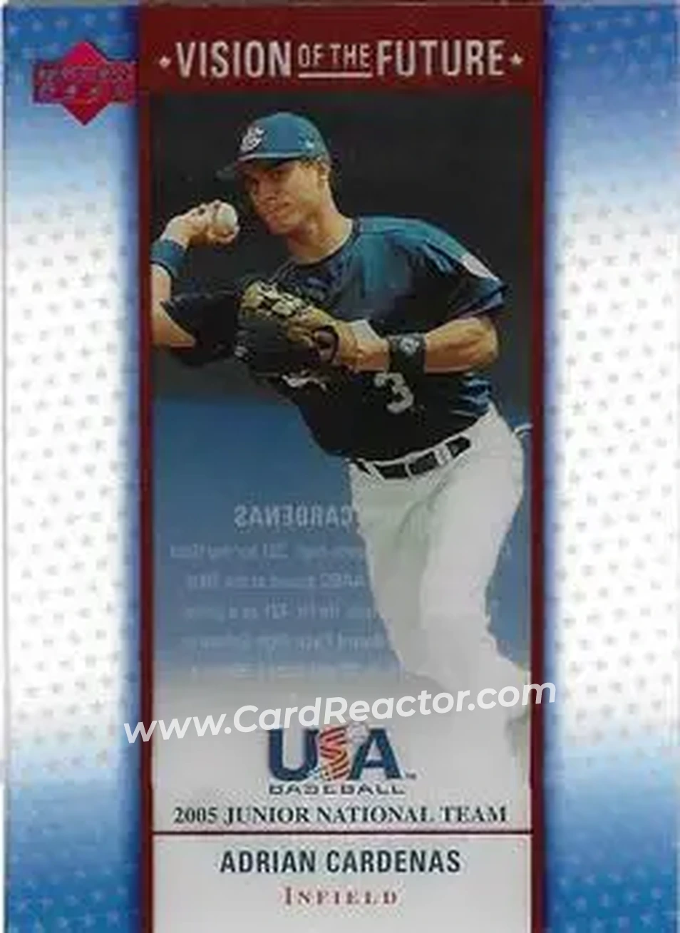 2005 Upper Deck USA Baseball Junior National Team - Vision of the Future #A-38 - Adrian Cardenas - USA - Front
