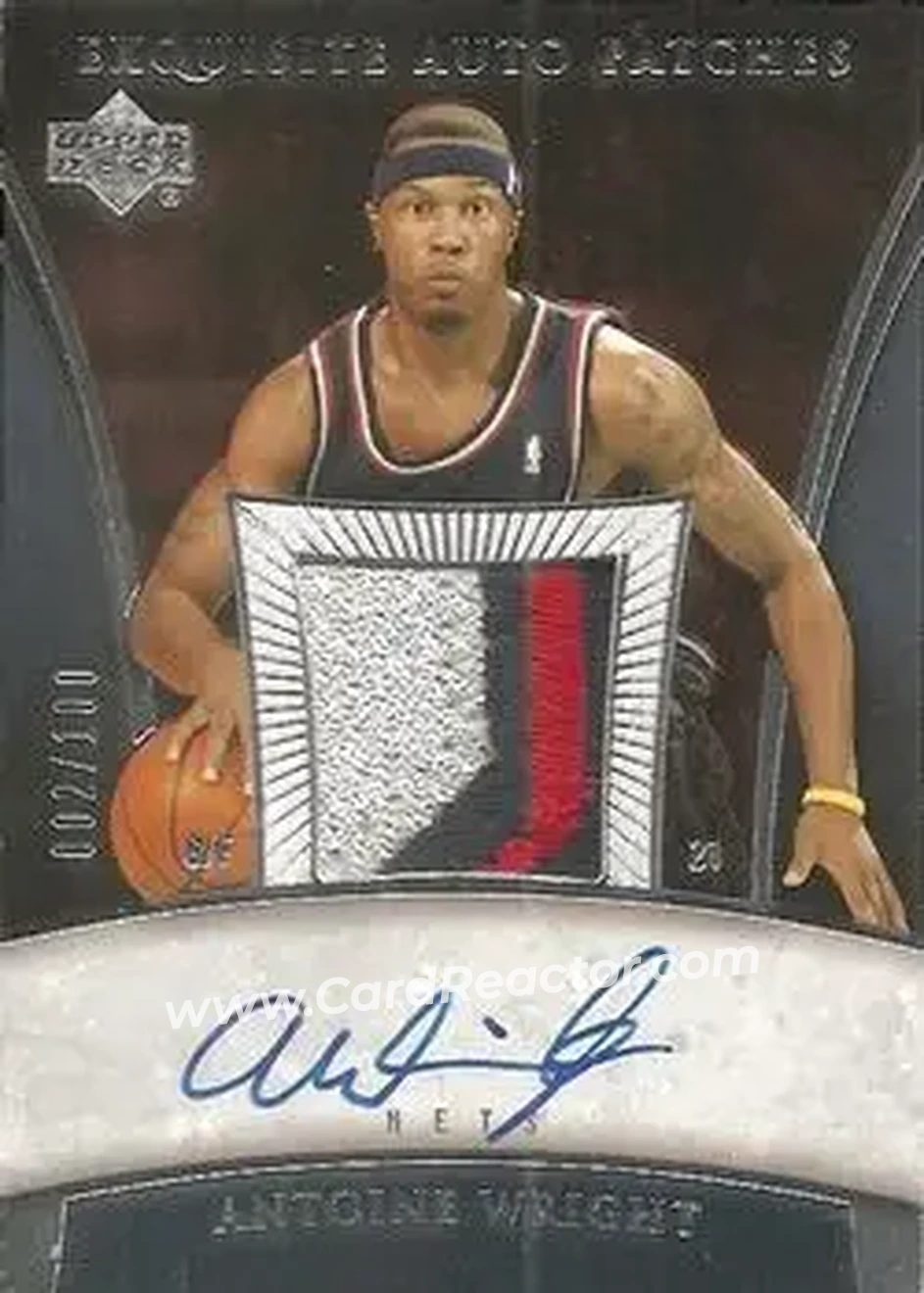 2005-06 Upper Deck Exquisite Collection - Autographs Patches #AP-AW - Antoine Wright - New Jersey Nets - Front