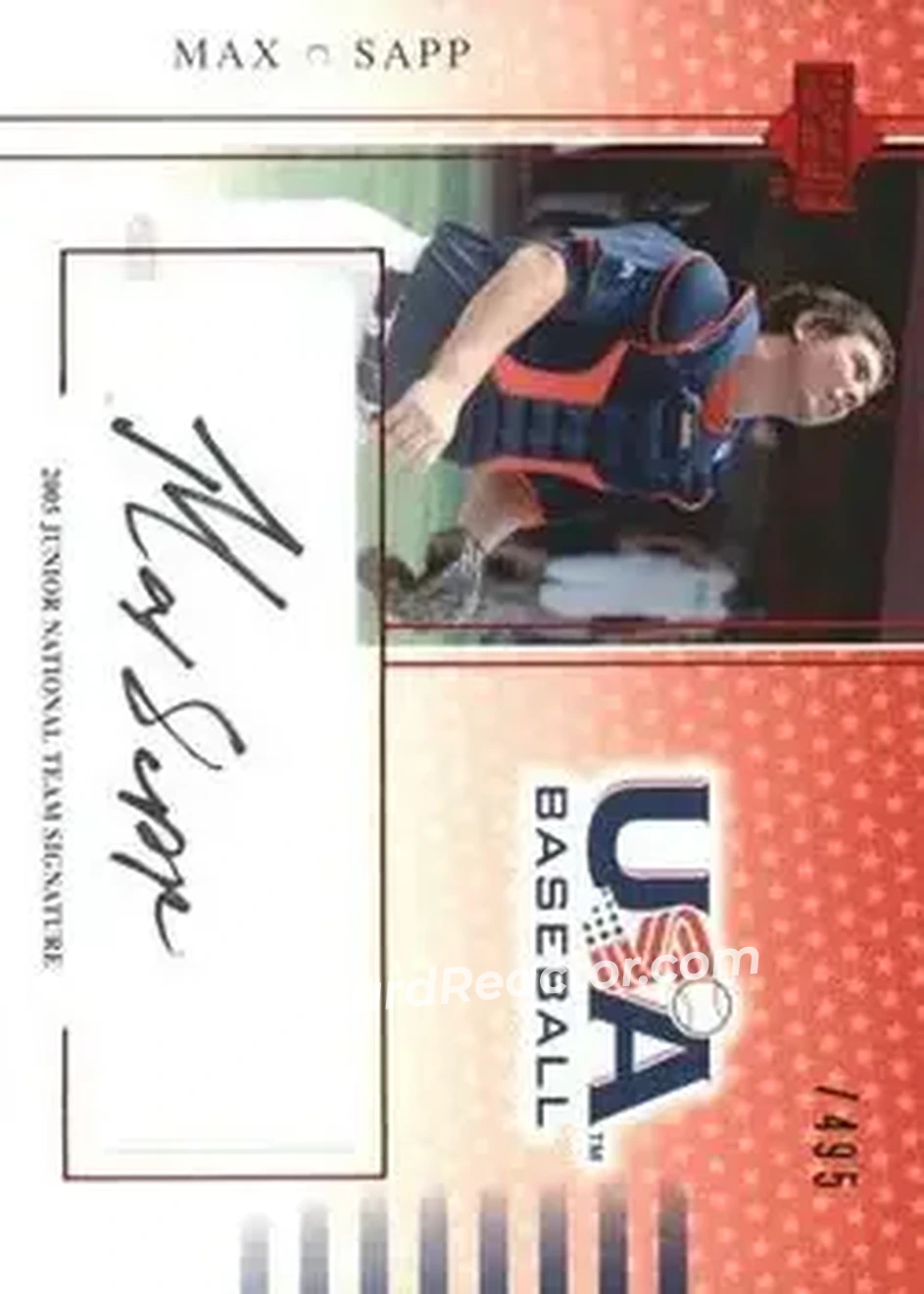 2005 Upper Deck USA Baseball Junior National Team - 2005 Junior National Team Signatures Black Ink #MS - Max Sapp - USA - Front 2005 Upper Deck USA Baseball Junior National Team - 2005 Junior National Team Signatures Black Ink #MS - Max Sapp - USA - Front