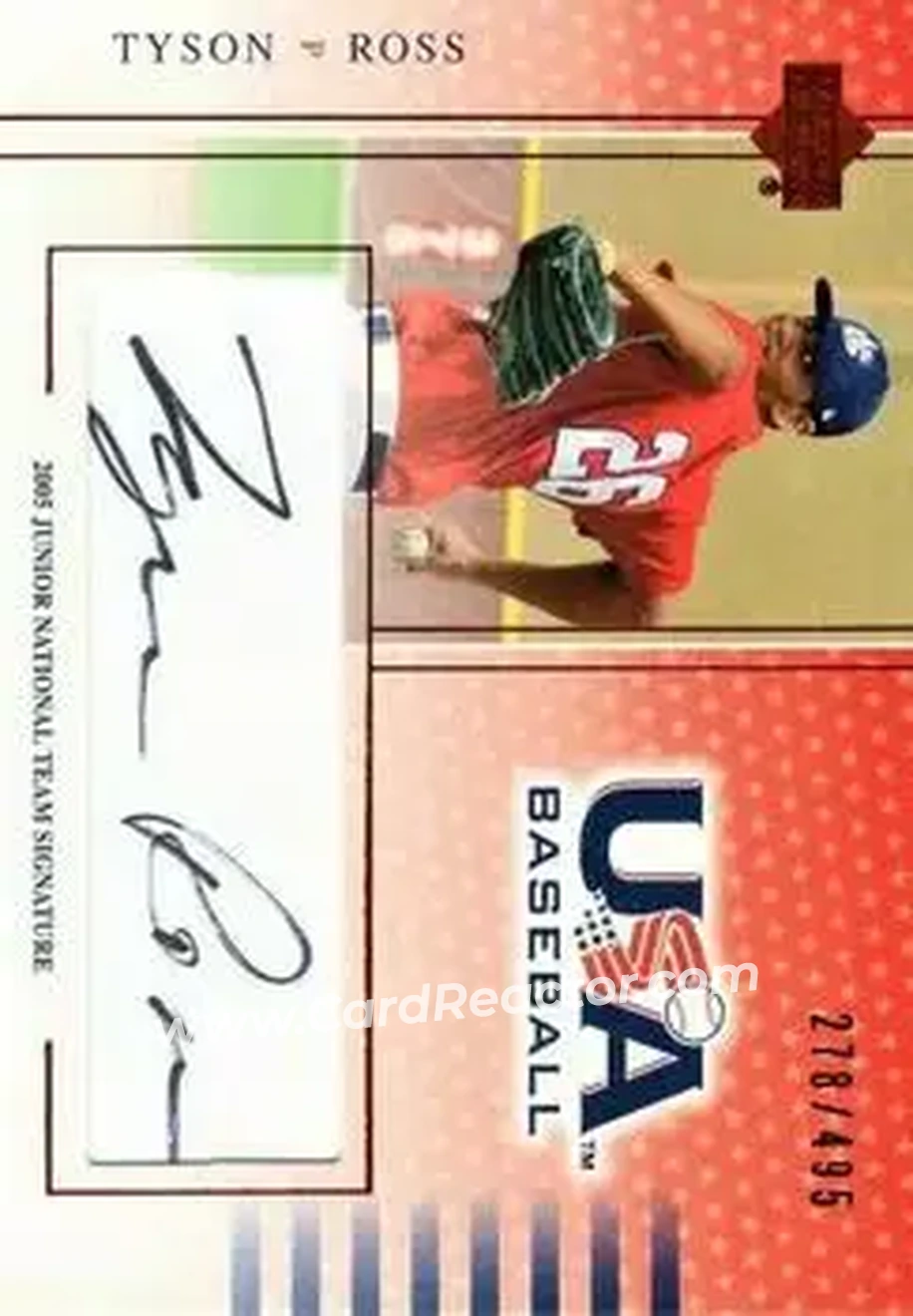 2005 Upper Deck USA Baseball Junior National Team - 2005 Junior National Team Signatures Black Ink #TR - Tyson Ross - USA - Front 2005 Upper Deck USA Baseball Junior National Team - 2005 Junior National Team Signatures Black Ink #TR - Tyson Ross - USA - Front