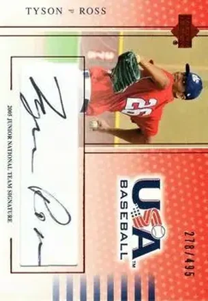 2005 Upper Deck USA Baseball Junior National Team - 2005 Junior National Team Signatures Black Ink #TR - Tyson Ross - USA
