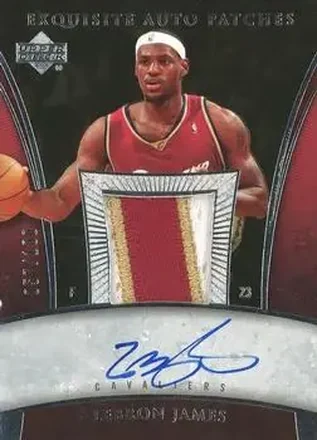 2005-06 Upper Deck Exquisite Collection - Autographs Patches #AP-LJ - LeBron James - Cleveland Cavaliers