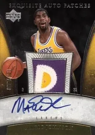 2005-06 Upper Deck Exquisite Collection - Autographs Patches #AP-MA - Magic Johnson - Los Angeles Lakers