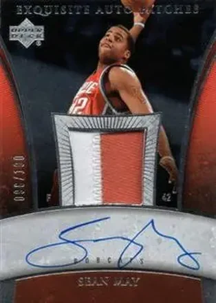 2005-06 Upper Deck Exquisite Collection - Autographs Patches #AP-SM - Sean May - Charlotte Bobcats