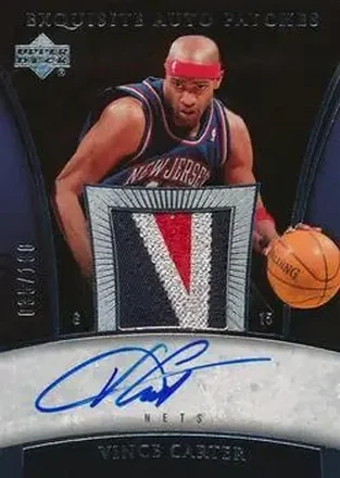 2005-06 Upper Deck Exquisite Collection - Autographs Patches #AP-VC - Vince Carter - New Jersey Nets
