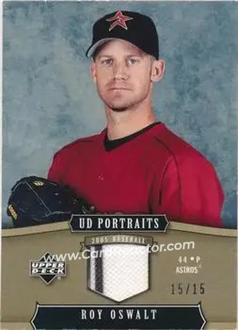 2005 Upper Deck Portraits - Jersey Gold #45 - Roy Oswalt - Houston Astros - Front