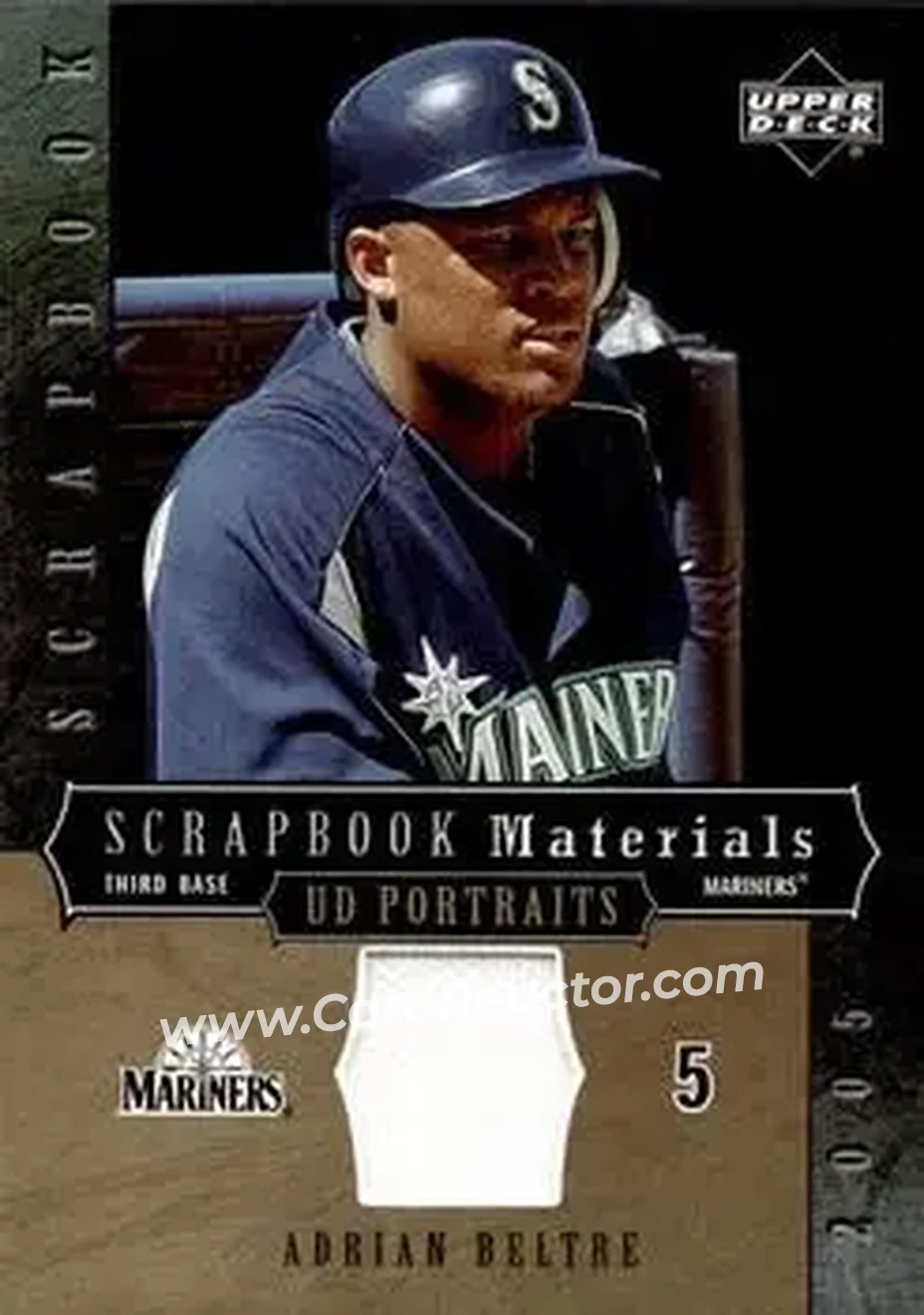 2005 Upper Deck Portraits - Scrapbook Materials #SM-AB - Adrian Beltré - Seattle Mariners - Front