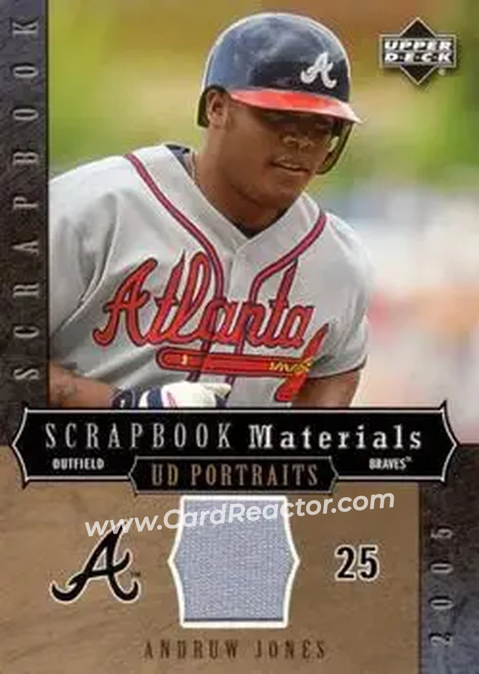 2005 Upper Deck Portraits - Scrapbook Materials #SM-AJ - Andruw Jones - Atlanta Braves - Front