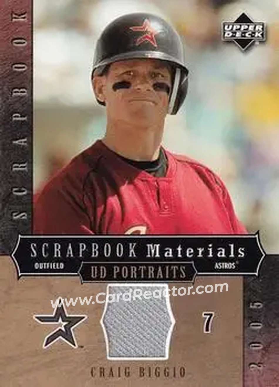 2005 Upper Deck Portraits - Scrapbook Materials #SM-BI - Craig Biggio - Houston Astros - Front