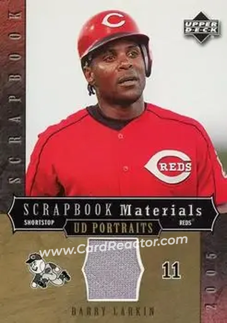 2005 Upper Deck Portraits - Scrapbook Materials #SM-BL - Barry Larkin - Cincinnati Reds - Front