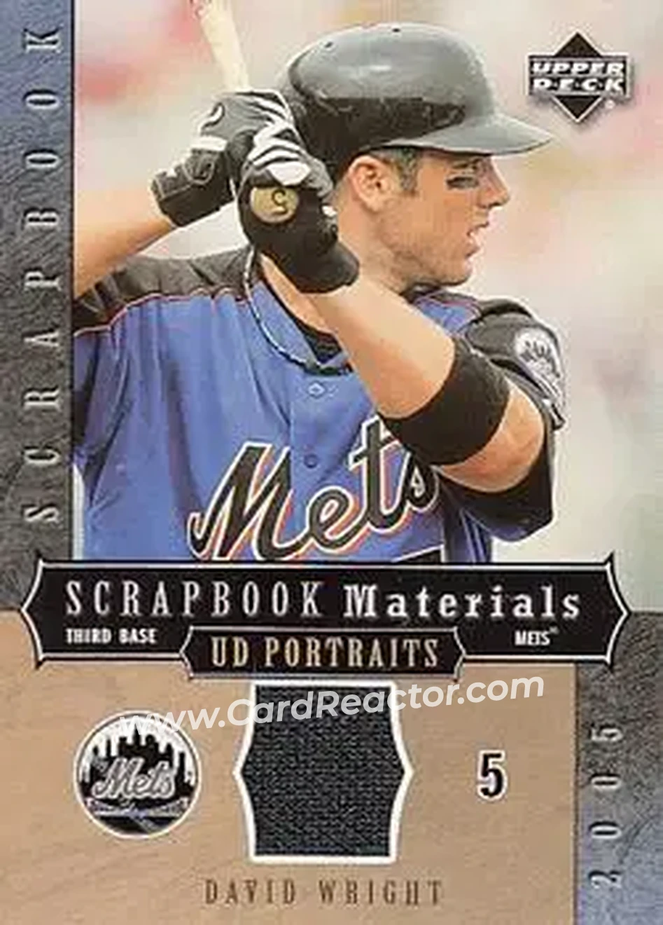 2005 Upper Deck Portraits - Scrapbook Materials #SM-DW - David Wright - New York Mets - Front