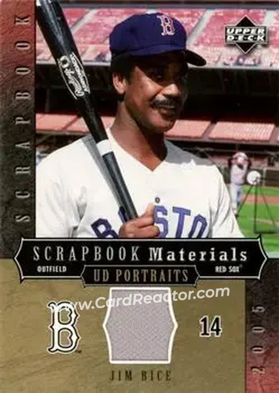 2005 Upper Deck Portraits - Scrapbook Materials #SM-JR - Jim Rice - Boston Red Sox - Front