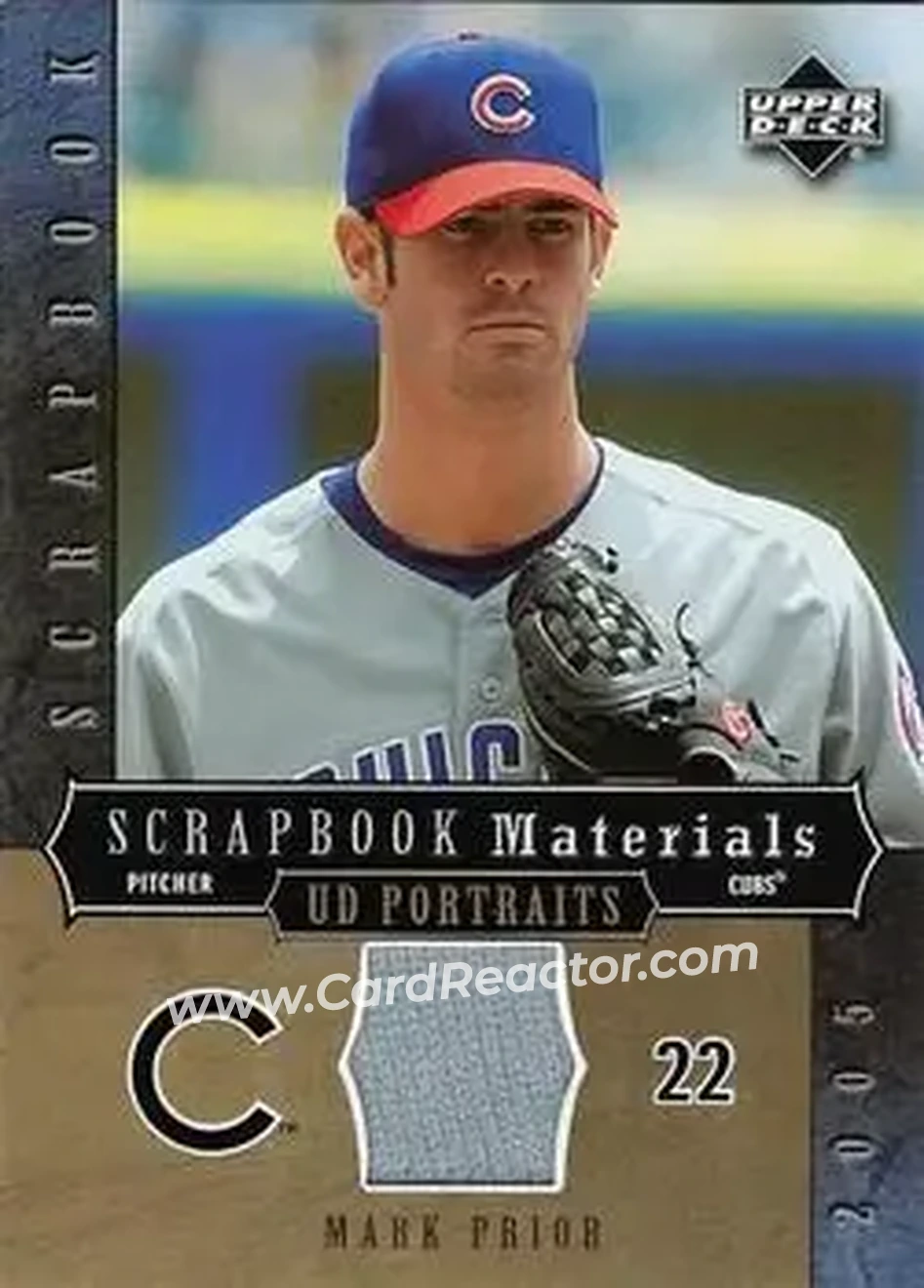 2005 Upper Deck Portraits - Scrapbook Materials #SM-MP - Mark Prior - Chicago Cubs - Front
