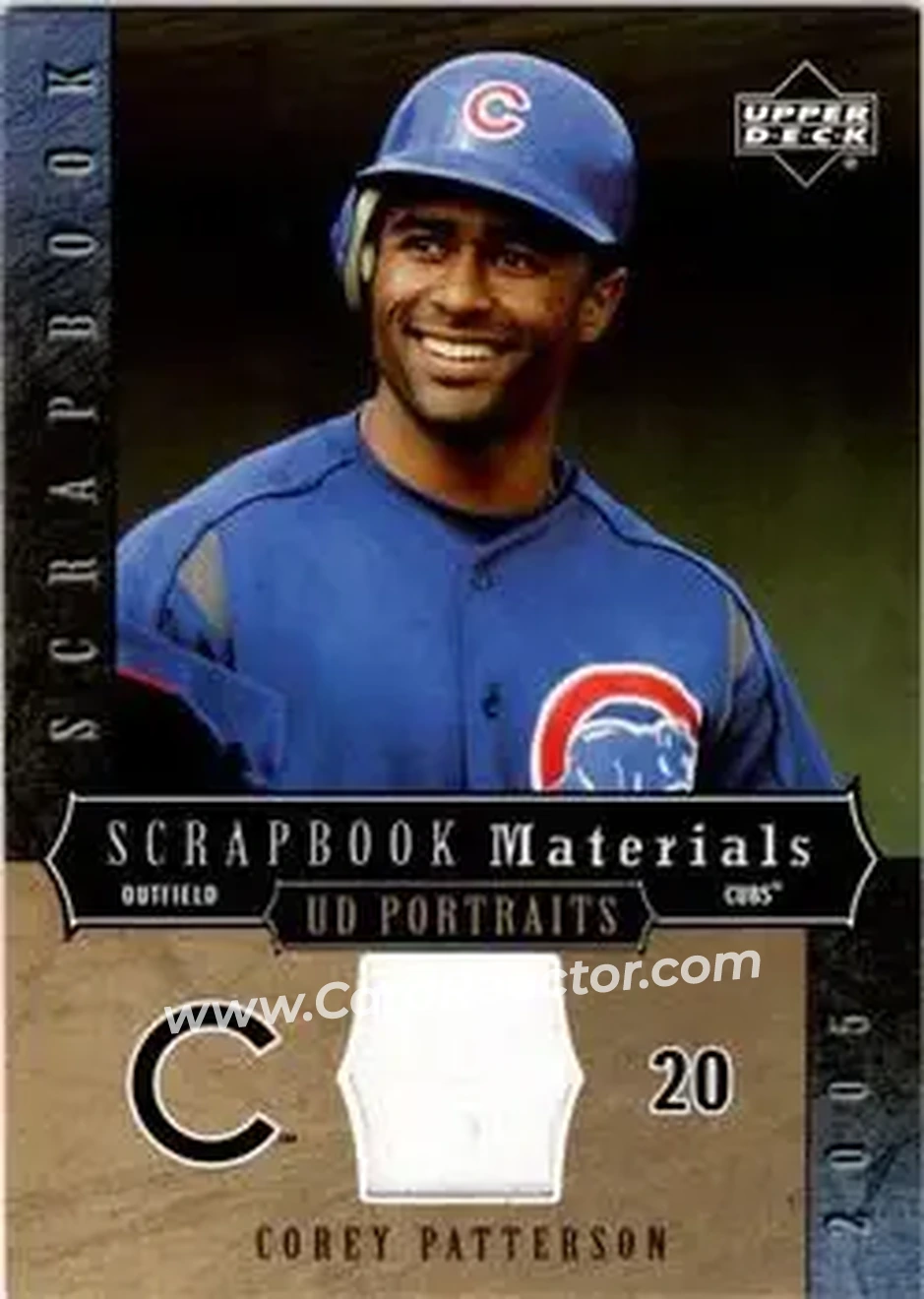 2005 Upper Deck Portraits - Scrapbook Materials #SM-PA - Corey Patterson - Chicago Cubs - Front