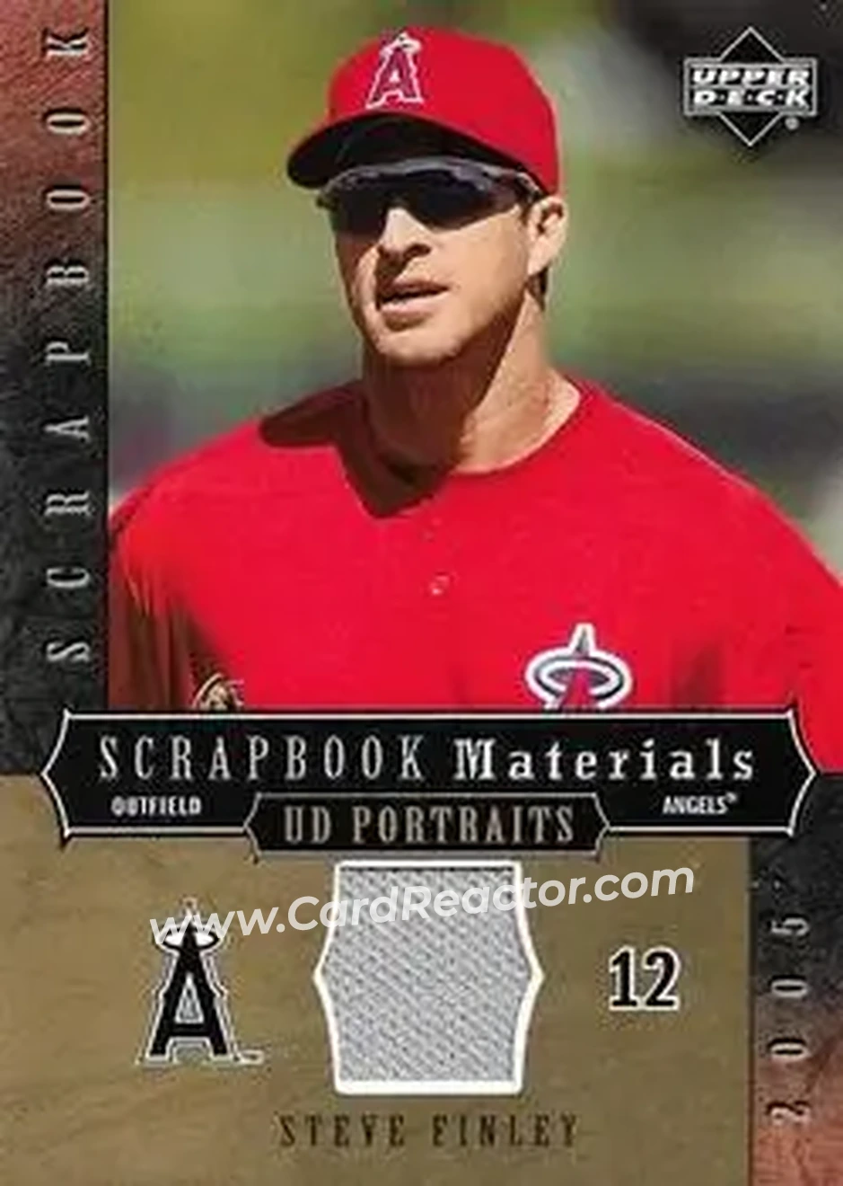 2005 Upper Deck Portraits - Scrapbook Materials #SM-SF - Steve Finley - Anaheim Angels - Front 2005 Upper Deck Portraits - Scrapbook Materials #SM-SF - Steve Finley - Anaheim Angels - Front