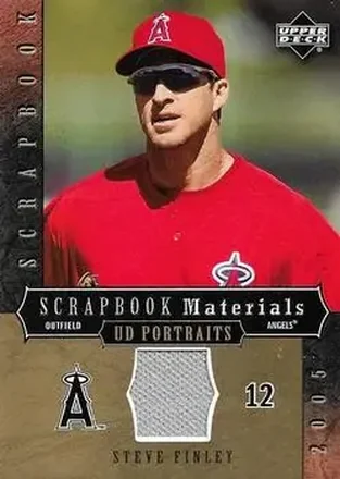 2005 Upper Deck Portraits - Scrapbook Materials #SM-SF - Steve Finley - Anaheim Angels