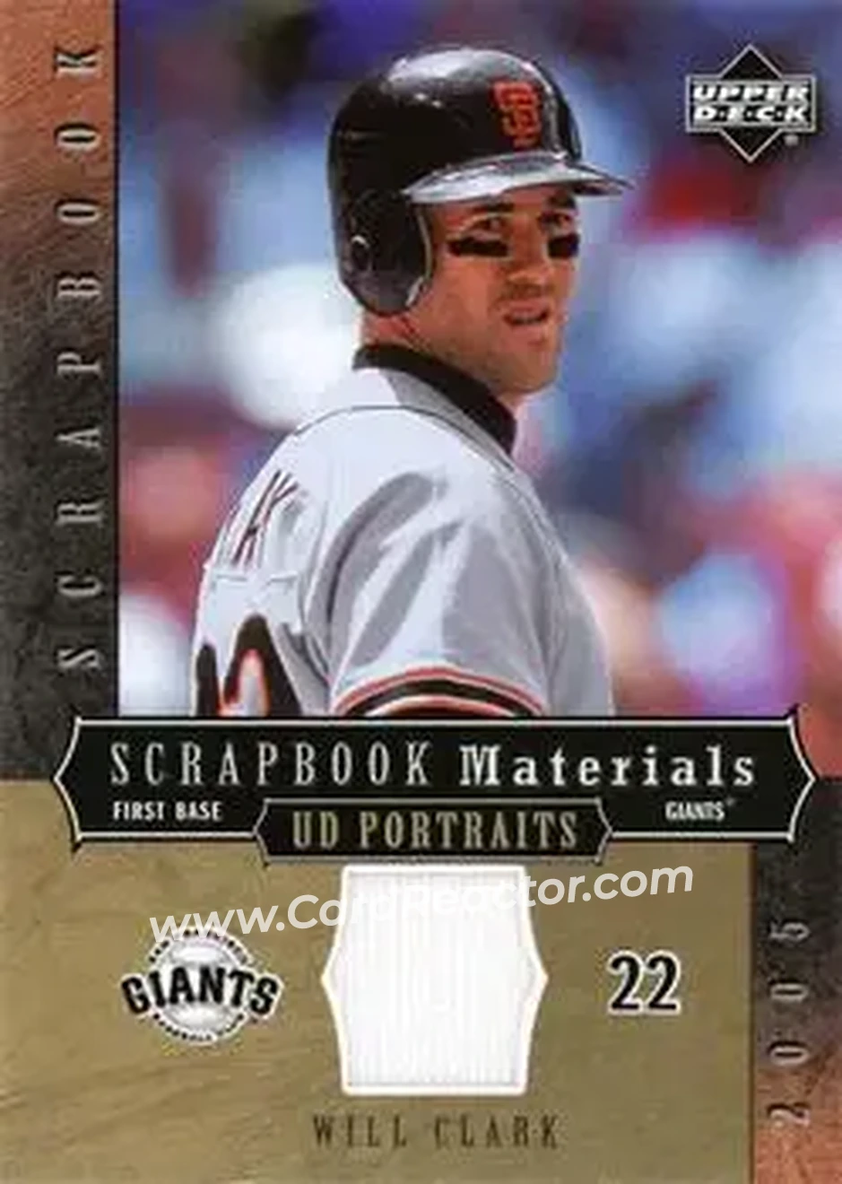 2005 Upper Deck Portraits - Scrapbook Materials #SM-WC - Will Clark - San Francisco Giants - Front