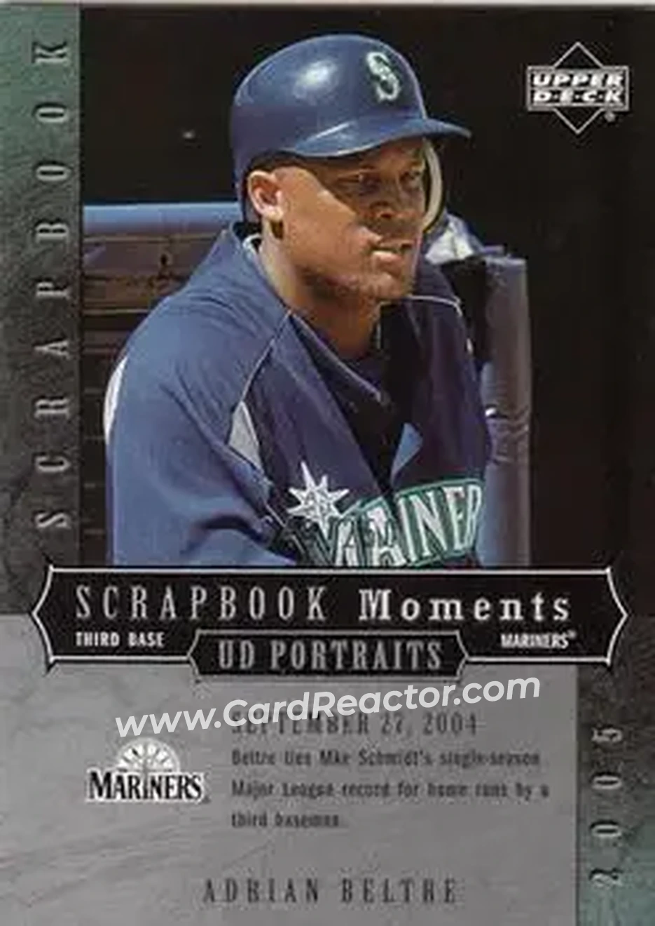 2005 Upper Deck Portraits - Scrapbook Moments #SM-AB - Adrian Beltré - Seattle Mariners - Front