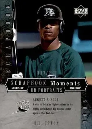 2005 Upper Deck Portraits - Scrapbook Moments #SM-BU - B.J. Upton - Tampa Bay Devil Rays