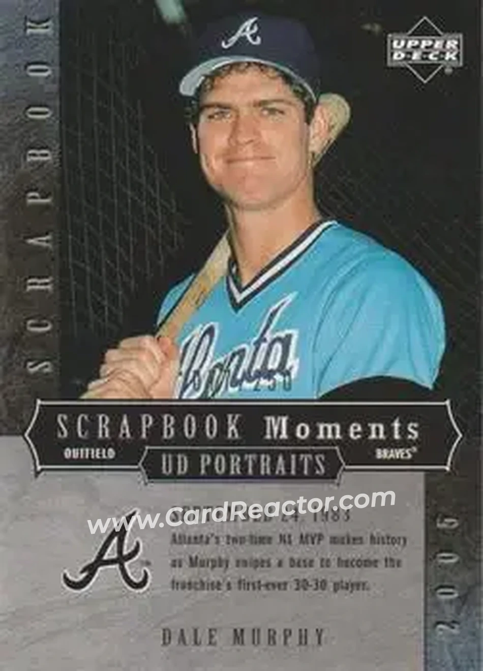 2005 Upper Deck Portraits - Scrapbook Moments #SM-DM - Dale Murphy - Atlanta Braves - Front
