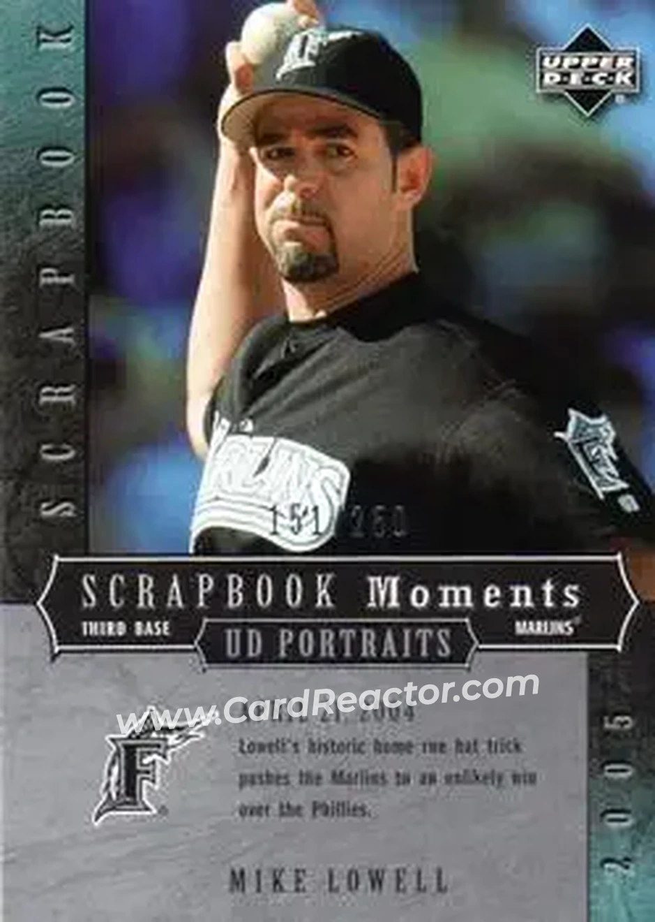 2005 Upper Deck Portraits - Scrapbook Moments #SM-ML - Mike Lowell - Florida Marlins - Front