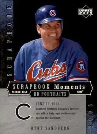 2005 Upper Deck Portraits - Scrapbook Moments #SM-RS - Ryne Sandberg - Chicago Cubs