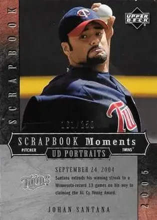 2005 Upper Deck Portraits - Scrapbook Moments #SM-SA - Johan Santana - Minnesota Twins