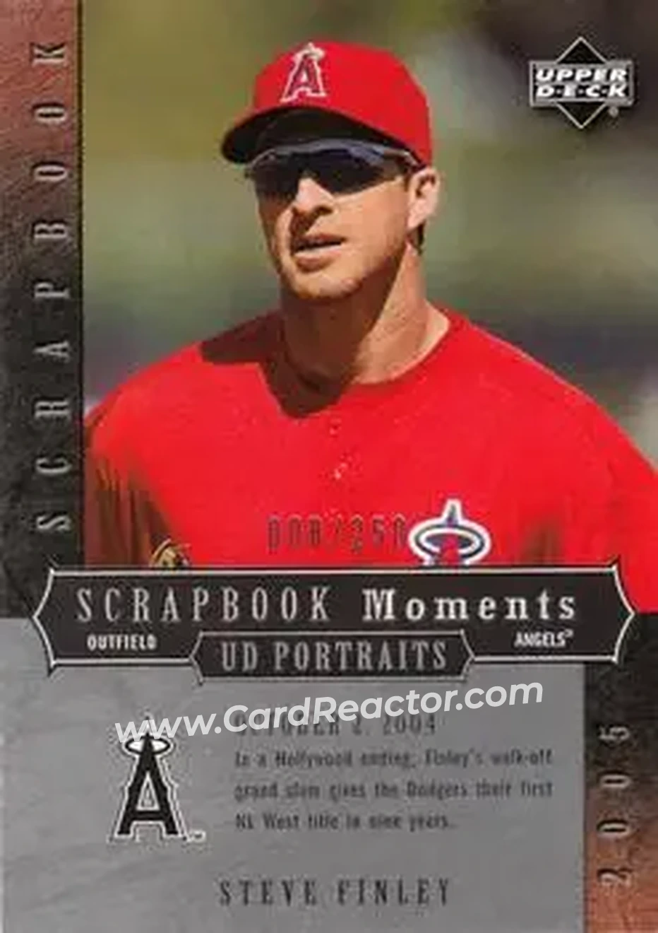 2005 Upper Deck Portraits - Scrapbook Moments #SM-SF - Steve Finley - Anaheim Angels - Front