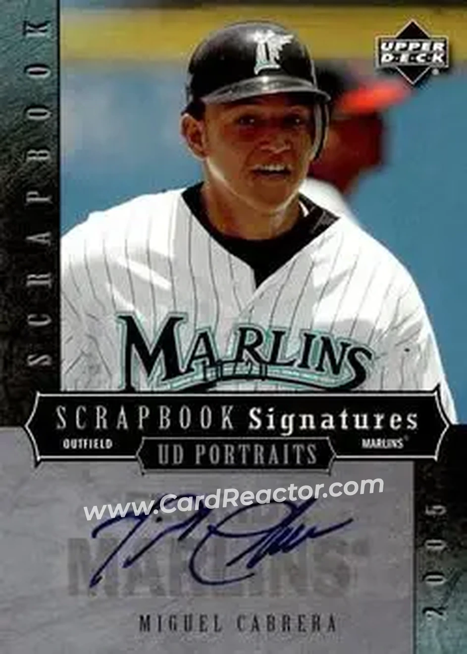 2005 Upper Deck Portraits - Scrapbook Signatures #SM-CA - Miguel Cabrera - Florida Marlins - Front