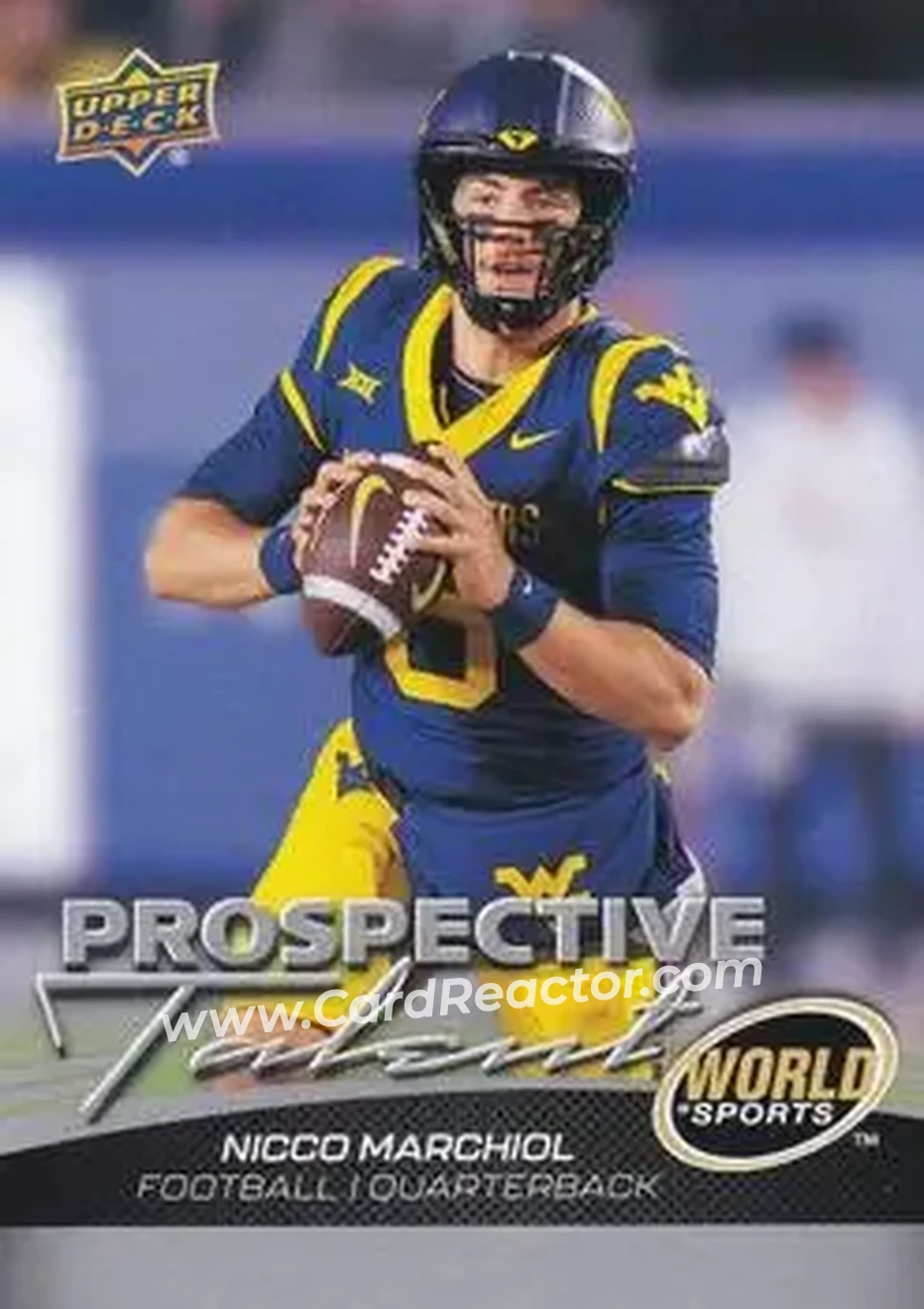 2026 Upper Deck World of Sports Volume II #385 - Nicco Marchiol - West Virginia Mountaineers - Front
