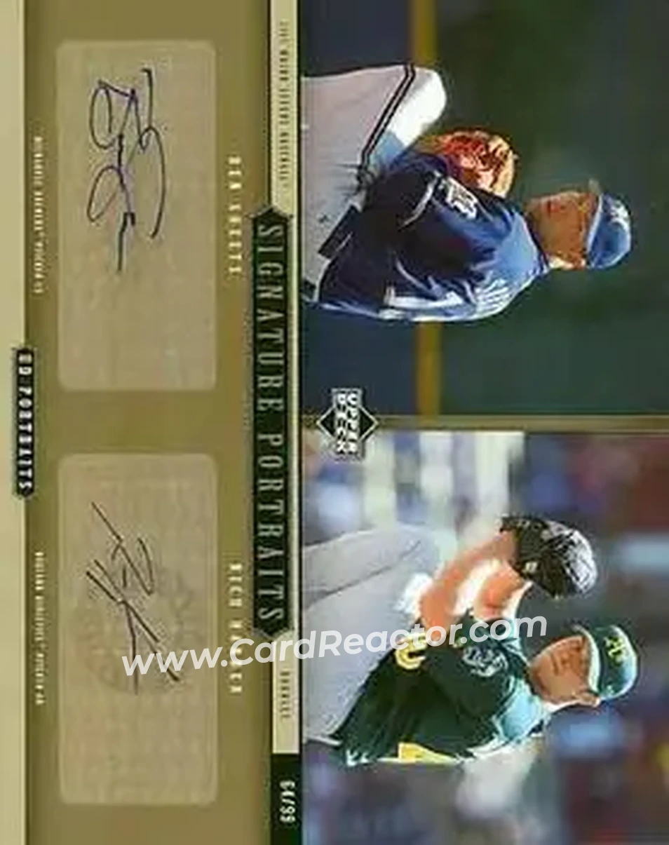 2005 Upper Deck Portraits - Signature Portraits Auto Dual 8 x 10 #HS - Ben Sheets - Rich Harden AU, SN99 - Milwaukee Brewers - Oakland Athletics - Front