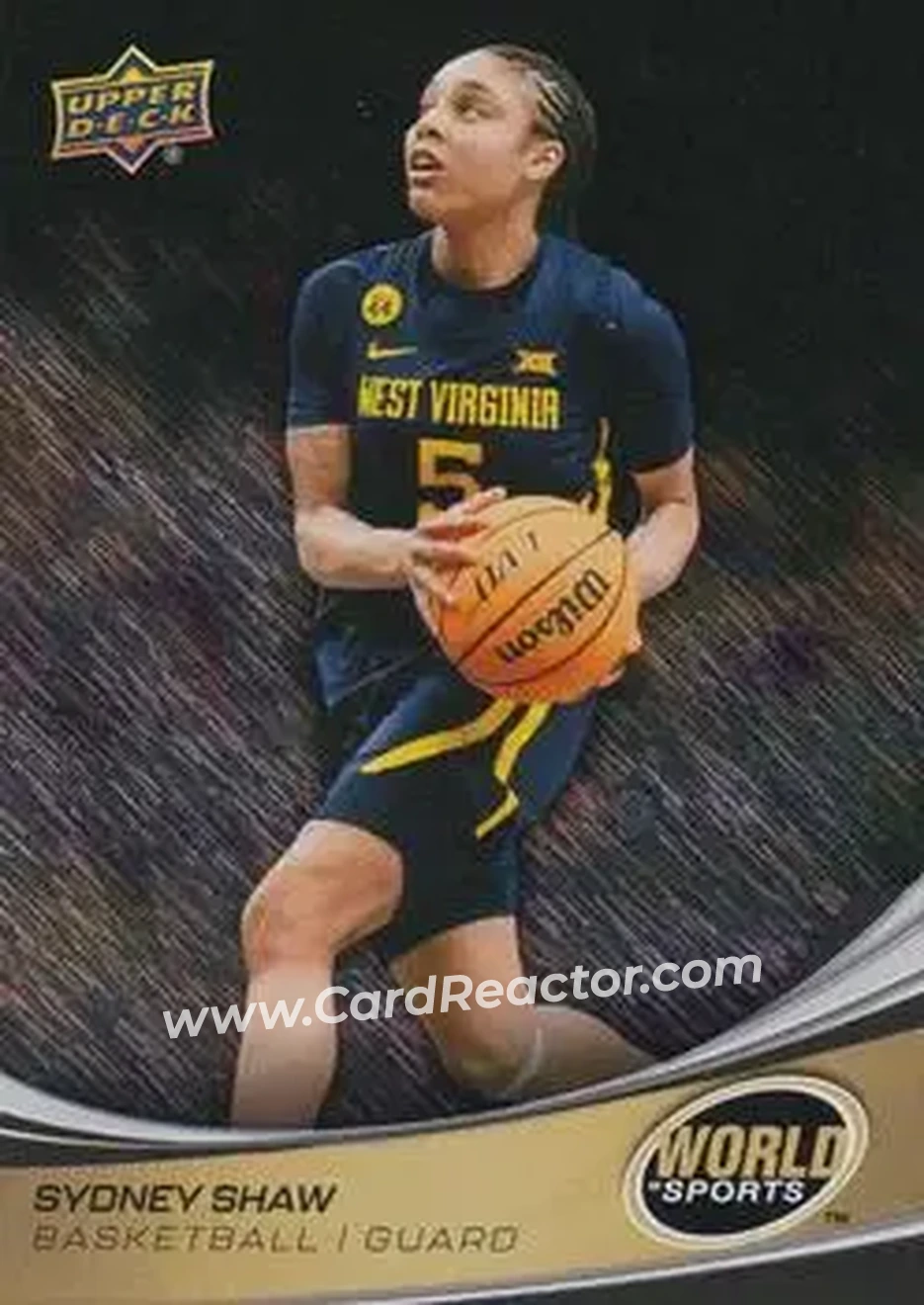 2026 Upper Deck World of Sports Volume II - Storm Zone Foilboard #219 - Sydney Shaw - West Virginia Mountaineers - Front